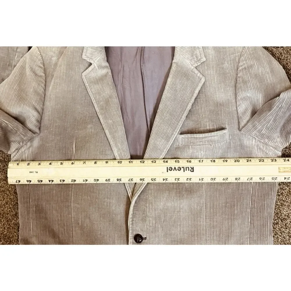 BRAD WHITNEY Mens Wide-Wale Tan Corduroy Western Blazer XL (46) Vintage Poland